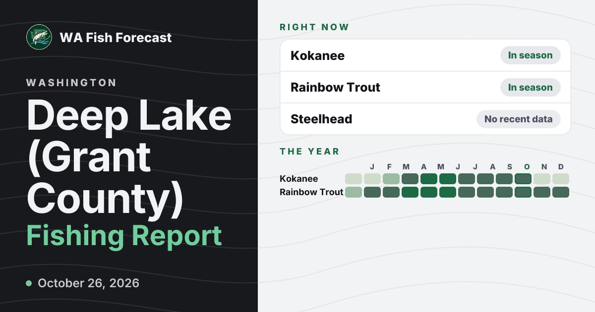 Deep Lake (Grant County) Fishing Report · WA Fish Forecast